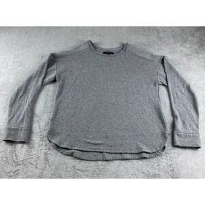 Donna Karan Sleepwear Gray Ribbed Shoulder Crew Neck‎ Long Sleeve Top Women L